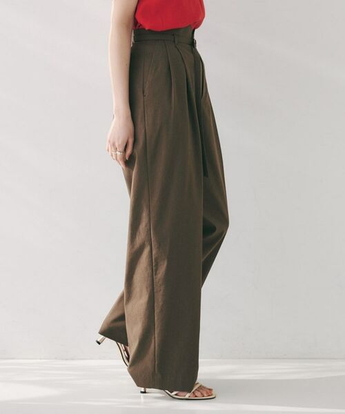 UNTITLED / アンタイトル パンツ | 【セットアップ可能/オンオフ】ラミー混 タックワイドパンツ | 詳細7