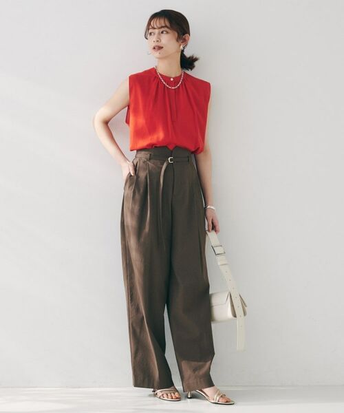 UNTITLED / アンタイトル パンツ | 【セットアップ可能/オンオフ】ラミー混 タックワイドパンツ | 詳細8