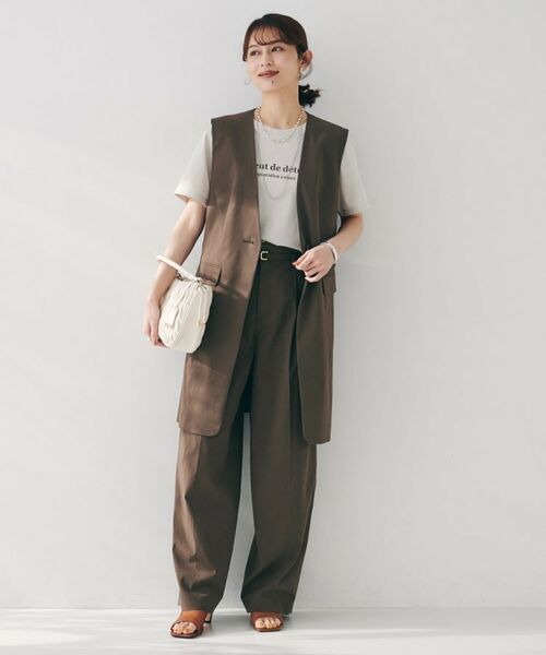 UNTITLED / アンタイトル パンツ | 【セットアップ可能/オンオフ】ラミー混 タックワイドパンツ | 詳細9