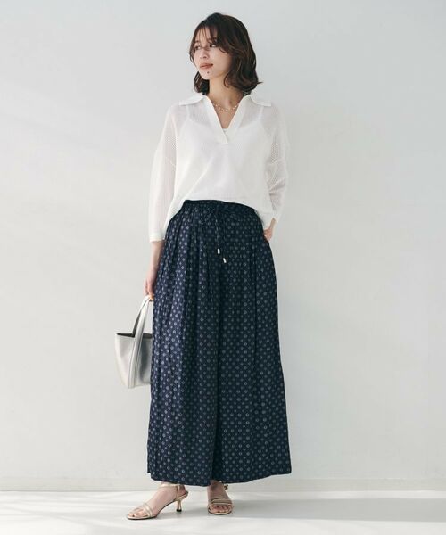 UNTITLED / アンタイトル ショート・ハーフ・半端丈パンツ | 【セットアップ可能/ウエストゴム】小紋柄パンツ | 詳細12