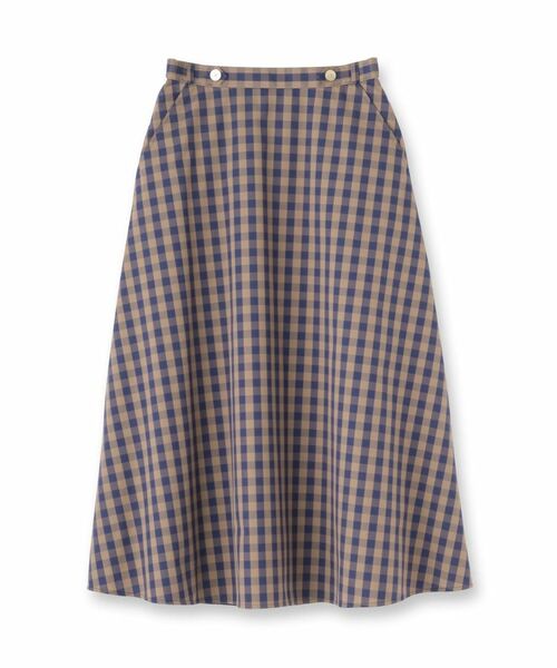 UNTITLED / アンタイトル ロング・マキシ丈スカート | 【後ろウエストゴム/洗える】ギンガムチェックAラインスカート | 詳細1