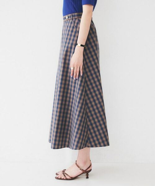 UNTITLED / アンタイトル ロング・マキシ丈スカート | 【後ろウエストゴム/洗える】ギンガムチェックAラインスカート | 詳細10