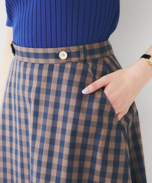 UNTITLED / アンタイトル ロング・マキシ丈スカート | 【後ろウエストゴム/洗える】ギンガムチェックAラインスカート | 詳細13