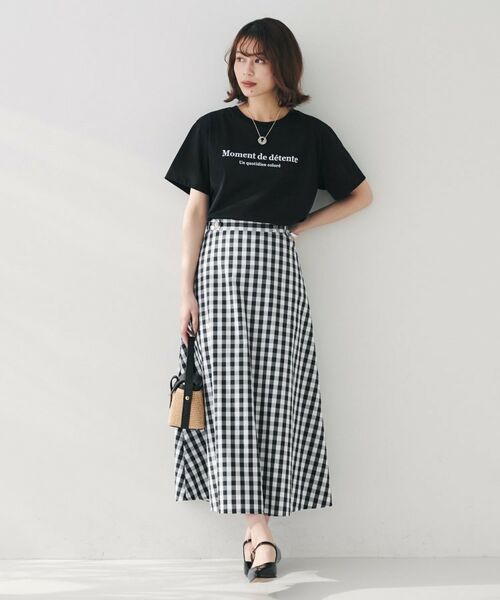 UNTITLED / アンタイトル ロング・マキシ丈スカート | 【後ろウエストゴム/洗える】ギンガムチェックAラインスカート | 詳細4