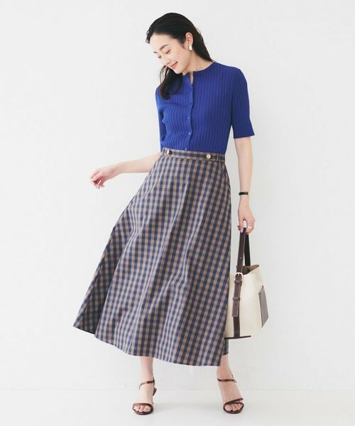 UNTITLED / アンタイトル ロング・マキシ丈スカート | 【後ろウエストゴム/洗える】ギンガムチェックAラインスカート | 詳細6