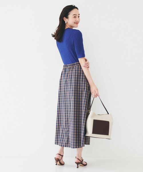 UNTITLED / アンタイトル ロング・マキシ丈スカート | 【後ろウエストゴム/洗える】ギンガムチェックAラインスカート | 詳細7