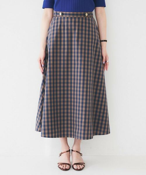 UNTITLED / アンタイトル ロング・マキシ丈スカート | 【後ろウエストゴム/洗える】ギンガムチェックAラインスカート | 詳細9
