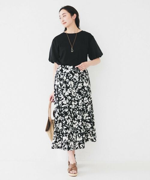 UNTITLED / アンタイトル ロング・マキシ丈スカート | 【セットアップ可/後ろウエストゴム】モザイクフラワー柄スカート | 詳細5