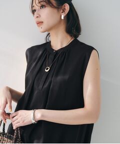 UNTITLED / アンタイトル シャツ・ブラウス | 【シアー/バンドカラー】バルーンヘムノースリーブブラウス