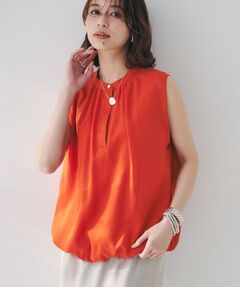 UNTITLED / アンタイトル シャツ・ブラウス | 【シアー/バンドカラー】バルーンヘムノースリーブブラウス