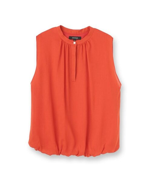 UNTITLED / アンタイトル シャツ・ブラウス | 【シアー/バンドカラー】バルーンヘムノースリーブブラウス | 詳細1