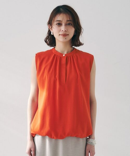 UNTITLED / アンタイトル シャツ・ブラウス | 【シアー/バンドカラー】バルーンヘムノースリーブブラウス | 詳細14