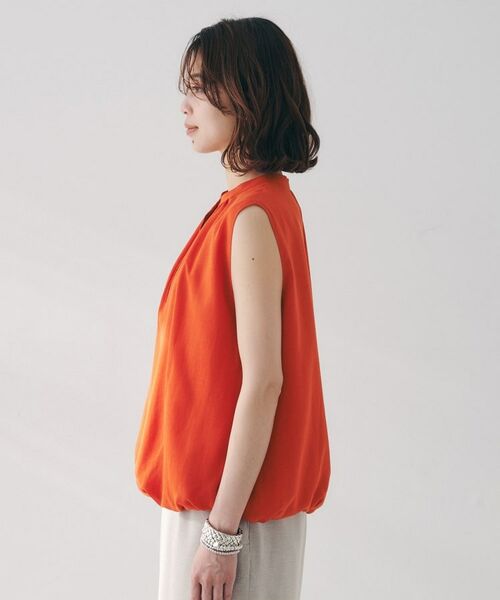 UNTITLED / アンタイトル シャツ・ブラウス | 【シアー/バンドカラー】バルーンヘムノースリーブブラウス | 詳細15