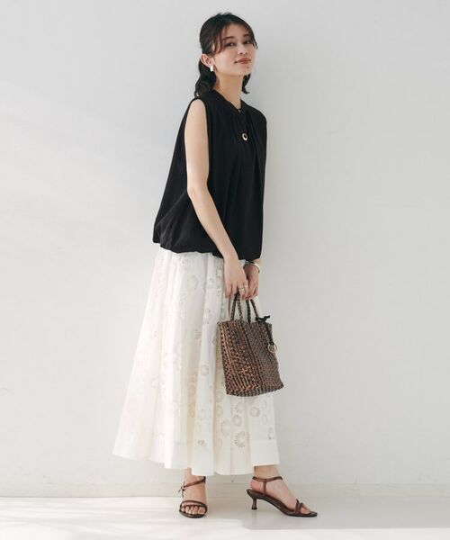 UNTITLED / アンタイトル シャツ・ブラウス | 【シアー/バンドカラー】バルーンヘムノースリーブブラウス | 詳細8