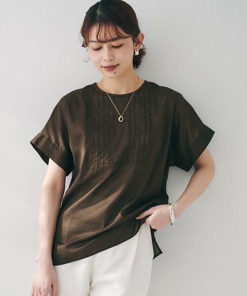 UNTITLED / アンタイトル シャツ・ブラウス | 【洗える】コットンピンタックブラウス(ブラウン(044))