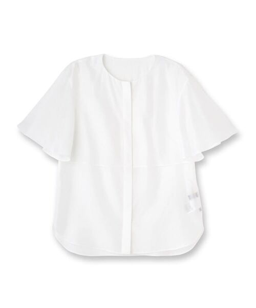 UNTITLED / アンタイトル シャツ・ブラウス | 【オンオフ/二の腕カバー】オーガンジーラッフルブラウス | 詳細1