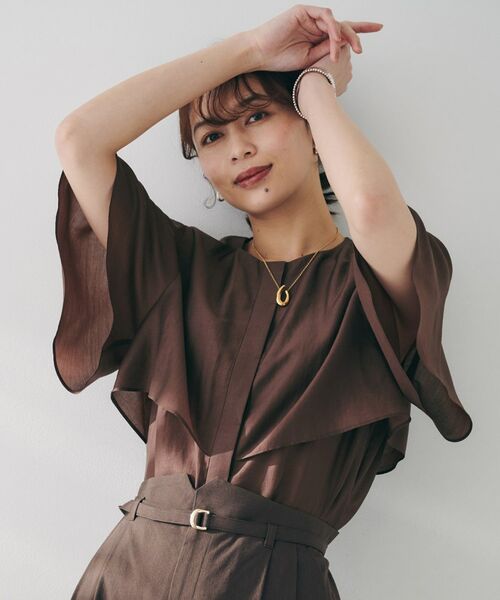 UNTITLED / アンタイトル シャツ・ブラウス | 【オンオフ/二の腕カバー】オーガンジーラッフルブラウス | 詳細11