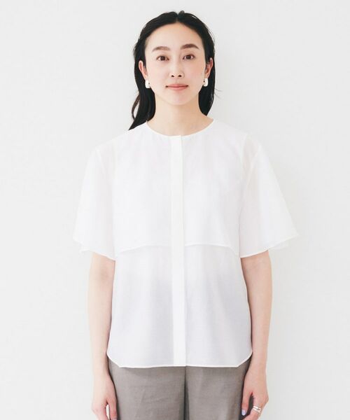 UNTITLED / アンタイトル シャツ・ブラウス | 【オンオフ/二の腕カバー】オーガンジーラッフルブラウス | 詳細14