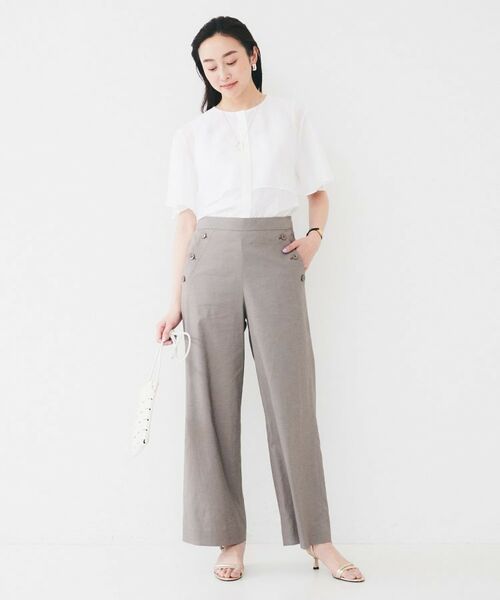 UNTITLED / アンタイトル シャツ・ブラウス | 【オンオフ/二の腕カバー】オーガンジーラッフルブラウス | 詳細4