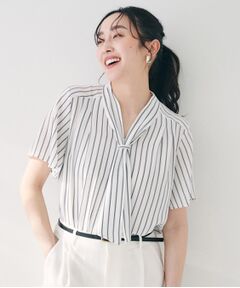 UNTITLED / アンタイトル シャツ・ブラウス | 【通勤/オフィス/二の腕カバー】ボウタイブラウス