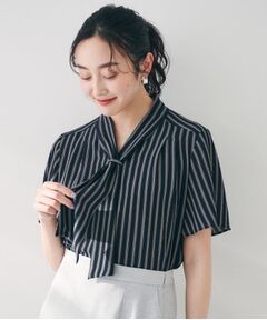 UNTITLED / アンタイトル シャツ・ブラウス | 【通勤/オフィス/二の腕カバー】ボウタイブラウス