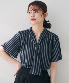 UNTITLED / アンタイトル シャツ・ブラウス | 【通勤/オフィス/二の腕カバー】ボウタイブラウス