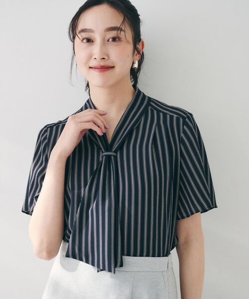 UNTITLED / アンタイトル シャツ・ブラウス | 【通勤/オフィス/二の腕カバー】ボウタイブラウス | 詳細14