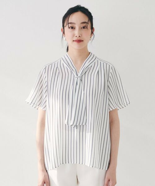 UNTITLED / アンタイトル シャツ・ブラウス | 【通勤/オフィス/二の腕カバー】ボウタイブラウス | 詳細18