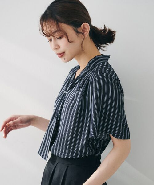 UNTITLED / アンタイトル シャツ・ブラウス | 【通勤/オフィス/二の腕カバー】ボウタイブラウス | 詳細7