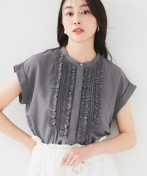 UNTITLED / アンタイトル シャツ・ブラウス | 【吸水速乾/UVケア】フィブリルフリルブラウス | 詳細10