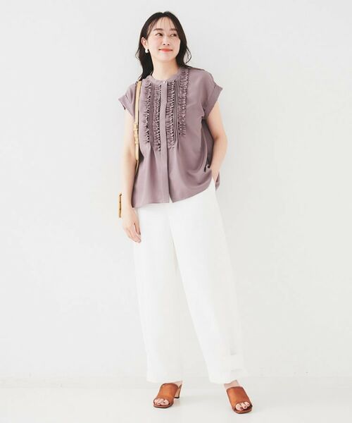 UNTITLED / アンタイトル シャツ・ブラウス | 【吸水速乾/UVケア】フィブリルフリルブラウス | 詳細24