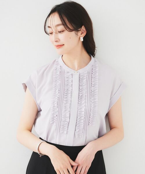 UNTITLED / アンタイトル シャツ・ブラウス | 【吸水速乾/UVケア】フィブリルフリルブラウス | 詳細6