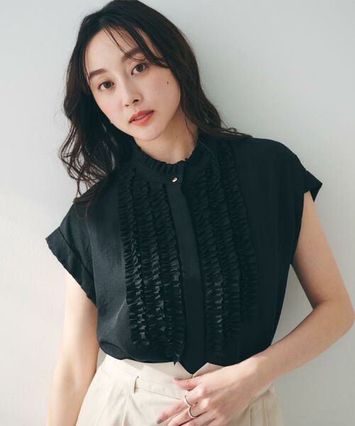 UNTITLED / アンタイトル シャツ・ブラウス | スタンドネックフリルブラウス【吸水速乾/UVケア】 | 詳細16