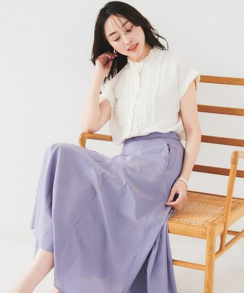 UNTITLED / アンタイトル シャツ・ブラウス | スタンドネックフリルブラウス【吸水速乾/UVケア】 | 詳細5