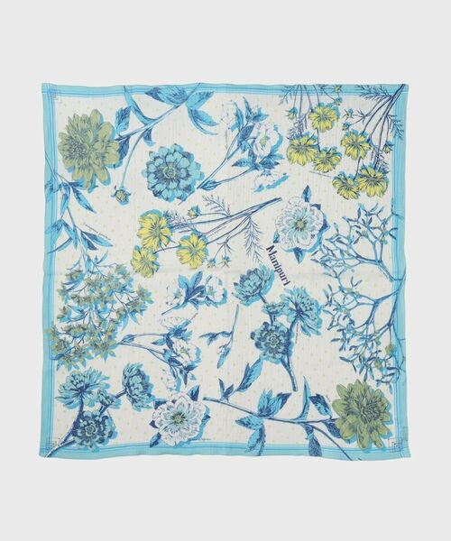 UNTITLED / アンタイトル マフラー・ショール・スヌード・ストール | 【manipuri】120cm正方形 コラージュオータムガーデン柄 コットンシルク大判ストール | 詳細2