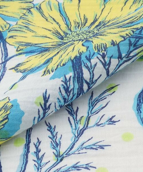 UNTITLED / アンタイトル マフラー・ショール・スヌード・ストール | 【manipuri】120cm正方形 コラージュオータムガーデン柄 コットンシルク大判ストール | 詳細3