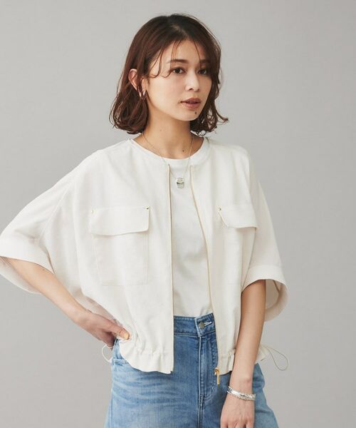 UNTITLED / アンタイトル レザーブルゾン・ジャケット | 【SEADRAKE】ノーカラー半袖ブルゾン | 詳細2