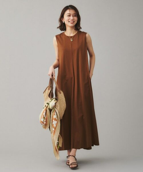 UNTITLED / アンタイトル ロング・マキシ丈ワンピース | 【Audrey and John Wad】クルーネックノースリーブフレアワンピース | 詳細6