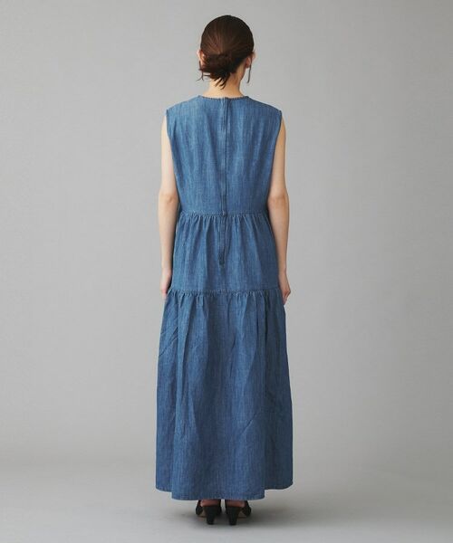 UNTITLED / アンタイトル ロング・マキシ丈ワンピース | 【Healthy DENIM】Breezy Blueberryノースリーブ ティアード ワンピース | 詳細8