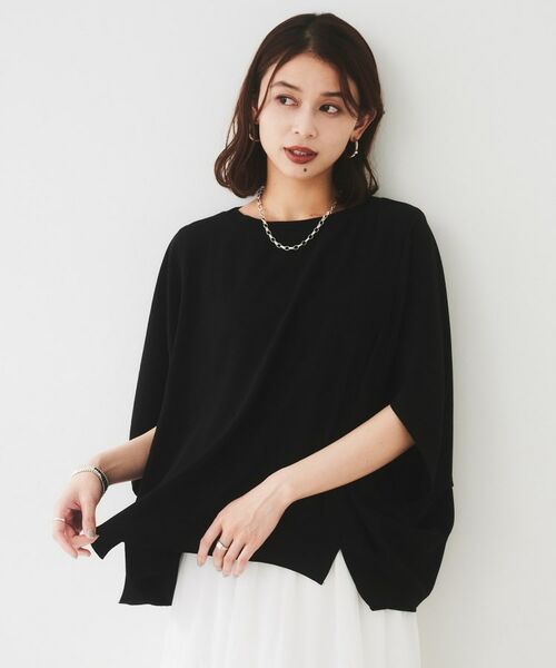UNTITLED / アンタイトル カットソー | 【UVカット/接触冷感/吸水速乾/ストレッチ性】ドルマンプルオーバー(ブラック(019))