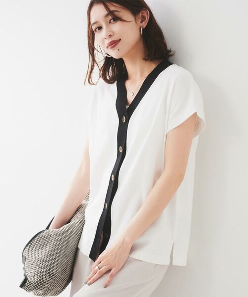 UNTITLED / アンタイトル ニット・セーター | 【体型カバー/ジレ風/前開き】Vネックニット | 詳細12