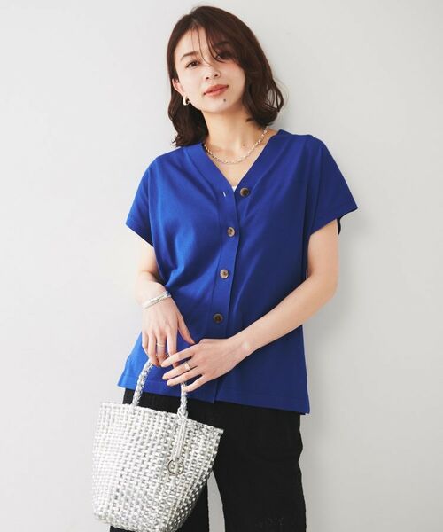 UNTITLED / アンタイトル ニット・セーター | 【体型カバー/ジレ風/前開き】Vネックニット | 詳細6