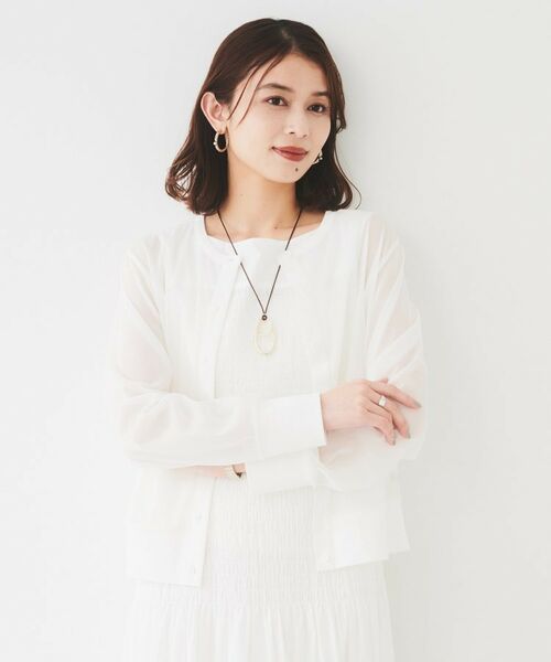 UNTITLED / アンタイトル カーディガン・ボレロ | 【ストレッチ性/短丈】クルーネックシアーカーディガン | 詳細2