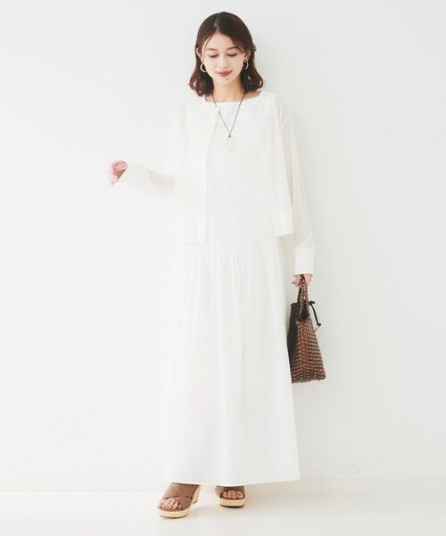 UNTITLED / アンタイトル カーディガン・ボレロ | 【ストレッチ性/短丈】クルーネックシアーカーディガン | 詳細4