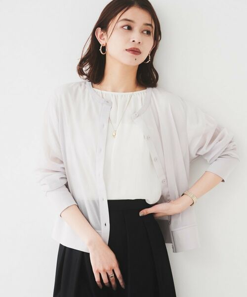 UNTITLED / アンタイトル カーディガン・ボレロ | 【ストレッチ性/短丈】クルーネックシアーカーディガン | 詳細6