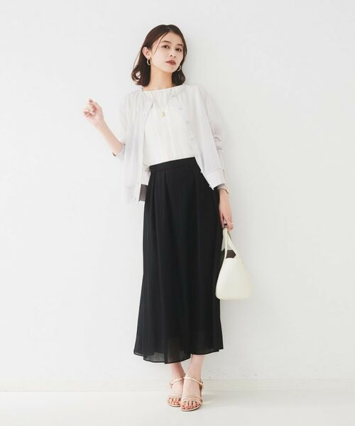 UNTITLED / アンタイトル カーディガン・ボレロ | 【ストレッチ性/短丈】クルーネックシアーカーディガン | 詳細8