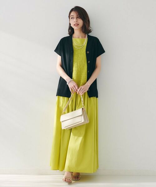 UNTITLED / アンタイトル ロング・マキシ丈ワンピース | 【コットン100/夏ワンピ/ナロー】シャーリングワンピース | 詳細12