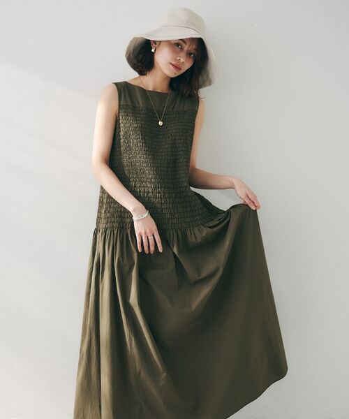 UNTITLED / アンタイトル ロング・マキシ丈ワンピース | 【コットン100/夏ワンピ/ナロー】シャーリングワンピース | 詳細15