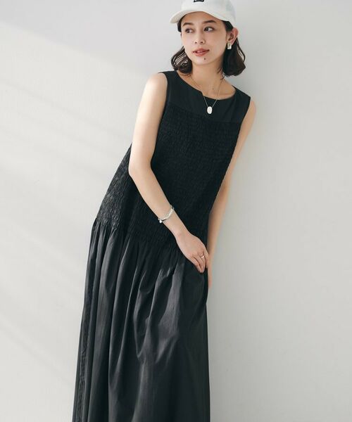 UNTITLED / アンタイトル ロング・マキシ丈ワンピース | 【コットン100/夏ワンピ/ナロー】シャーリングワンピース | 詳細6