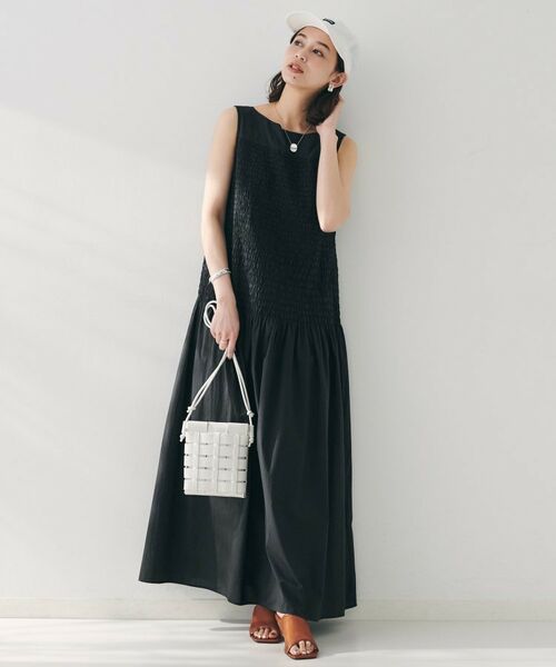 UNTITLED / アンタイトル ロング・マキシ丈ワンピース | 【コットン100/夏ワンピ/ナロー】シャーリングワンピース | 詳細7